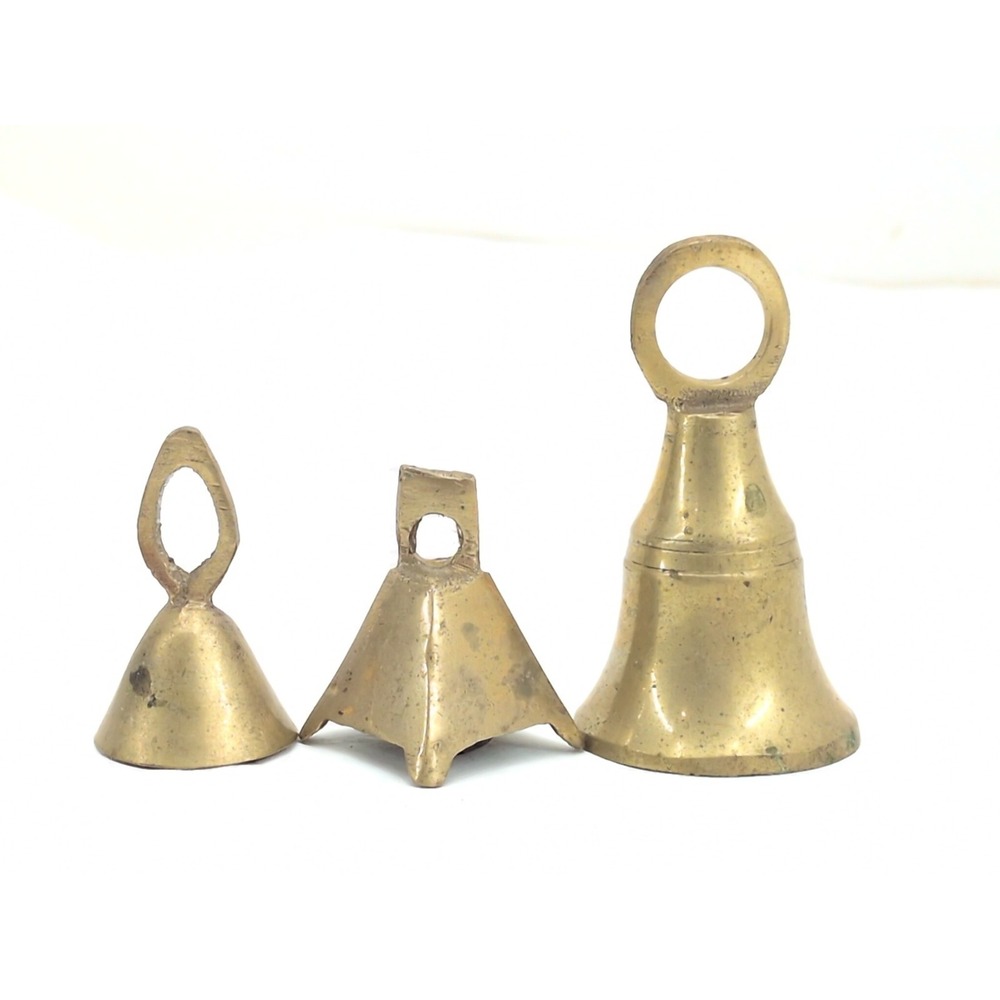 1.5" & 2.5" Mid Century Brass Bells Unique Design